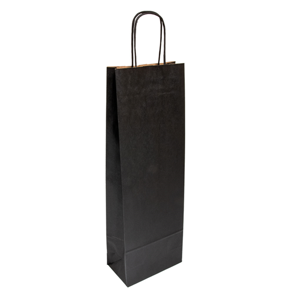 BOLSAS SOS CON ASAS 1 BOTELLA 100 G/M2 14+8x40 CM NEGRO KRAFT (250 UNID.)