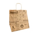 BOLSAS SOS CON ASAS "TRAITEUR" 'TIMES' 90 G/M2 26+20x27 CM NATURAL KRAFT (250 UNID.)