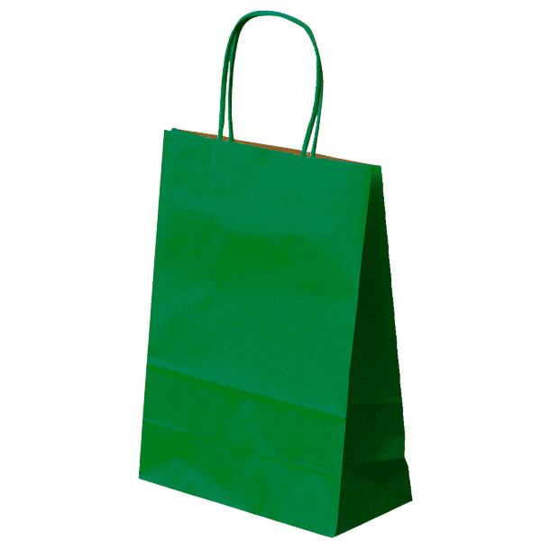 Bolsas Sos Con Asas 80 G/M2 20+10X29 Cm Verde Kraft (250 Unid.)
