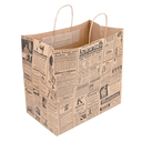 BOLSAS SOS CON ASAS "TRAITEUR" 'TIMES' 90 G/M2 36+21x33,5 CM NATURAL KRAFT (250 UNID.)
