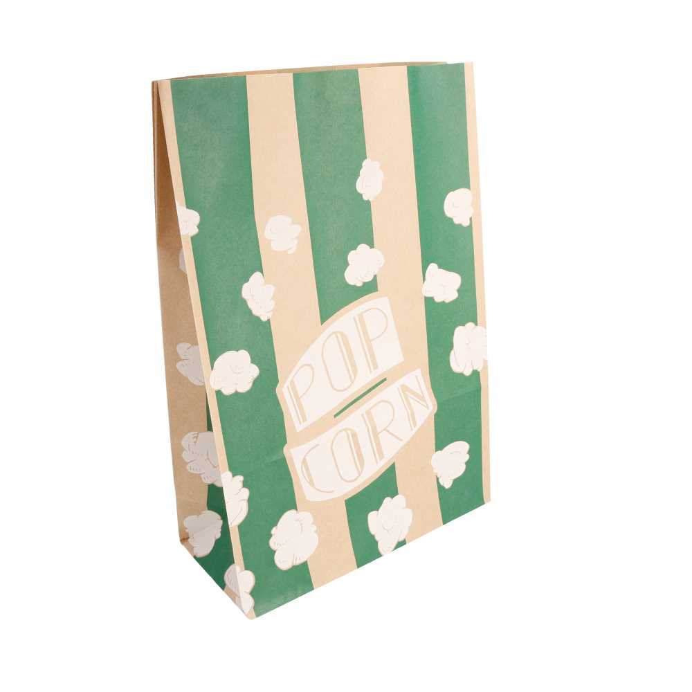 [222.50] Bolsas Sos Pop Corn 'Stripes' 5 L-170 Oz 70 G/M2 20+9X29,5 Cm Natural Perg. Antigrasas (500 Unid.)