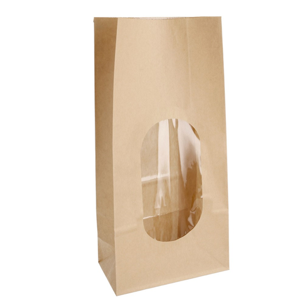 [263.06] BOLSAS SOS CON VENTANA 2300 GR 60 G/M2 + 25µ OPP NATURAL KRAFT (500 UNID.)