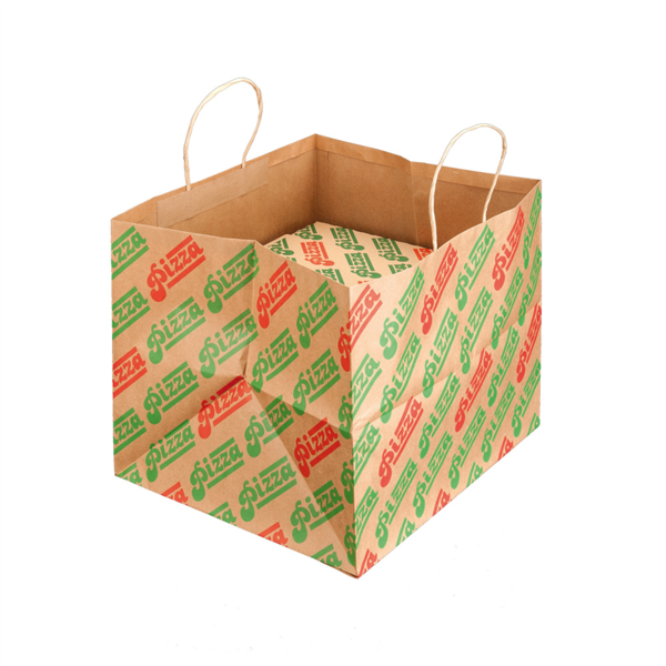 [535.12] Bolsas Sos Para Cajas Pizza 'Pizza' 37+33X32 Cm Natural Kraft (100 Unid.)