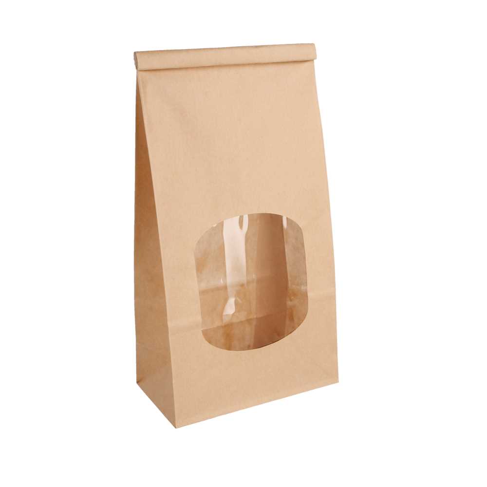[228.71] BOLSAS SOS AUTOCIERRE CON VENTANA 1800 GR 60 G/M2 + 25µ OPP 12+6,5x24,6 CM NATURAL KRAFT (500 UNID.)