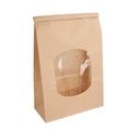 BOLSAS SOS AUTOCIERRE CON VENTANA 2500 GR 60 G/M2 + 25µ OPP 15,5+7x24,2 CM NATURAL KRAFT (500 UNID.)