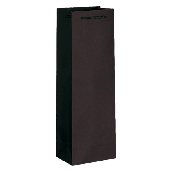 [803.72] 10 U. BOLSA PORTA BOTELLAS CORDON 150 G/M2 12,3+7,8x36 CM NEGRO PAPEL (1 UNID.)