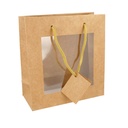 10 U. Bolsas Con Ventana 18+8X19 Cm Natural Kraft (10 Unid.)