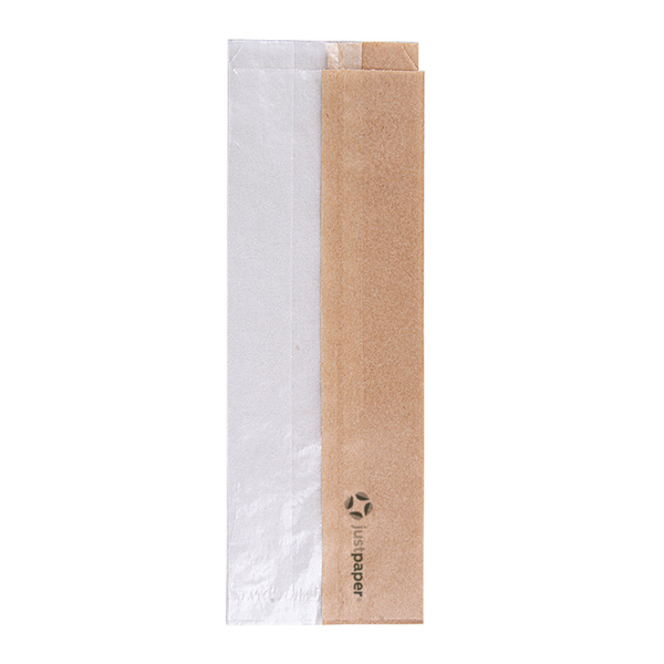 [231.15] BOLSAS PARA SÁNDWICHES CON VENTANA ECO 'CORNER WINDOW' 38 G/M2 9+5,5x26 CM NATURAL KRAFT (250 UNID.)