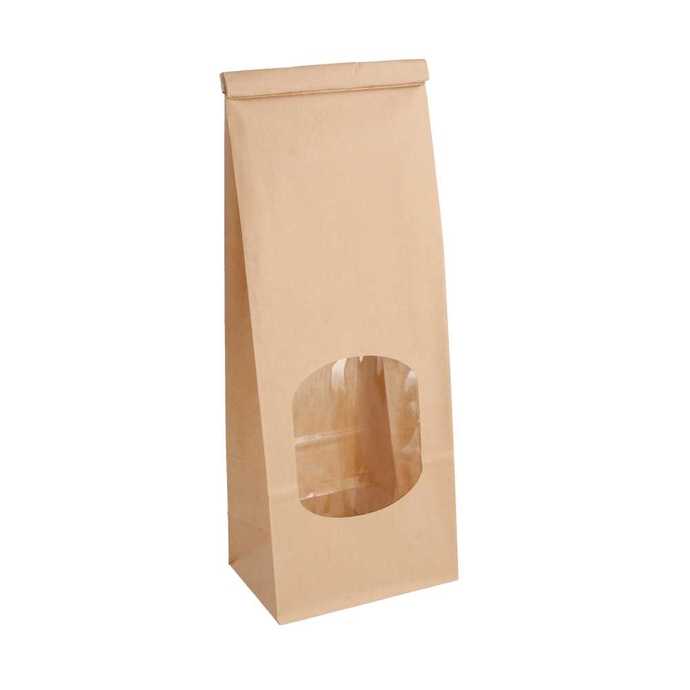 [228.70] Bolsas Sos Autocierre Con Ventana 1300 Gr 60 G/M2 + 25Μ Opp 9+6X25 Cm Natural Kraft (500 Unid.)