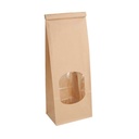 BOLSAS SOS AUTOCIERRE CON VENTANA 1300 GR 60 G/M2 + 25µ OPP 9+6x25 CM NATURAL KRAFT (500 UNID.)