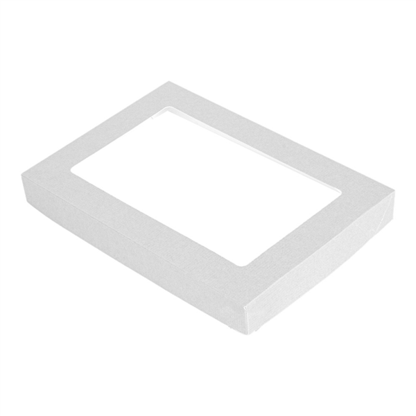 [254.73] TAPAS CON VENTANA PARA CAJAS 254.71 'THEPACK' 250 G/M2 + 32 OPP 22x15x2 CM BLANCO CARTÓN ONDULADO NANO-MICRO (50 UNID.)