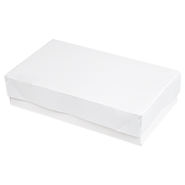 BANDEJAS + TAPA 'THEPACK' 230 G/M2 19,5x11x4,5 CM BLANCO CARTÓN ONDULADO NANO-MICRO (200 UNID.)