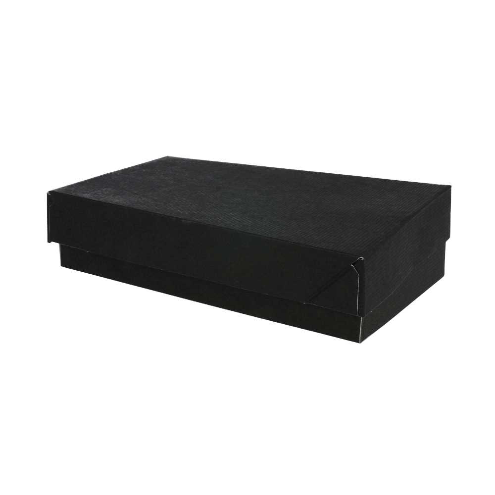 [260.03] Bandejas + Tapa 'Thepack' 230 G/M2 19,5X11X4,5 Cm Negro Cartón Ondulado Nano-Micro (200 Unid.)