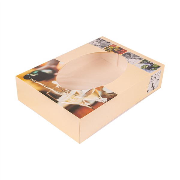 50 U. CAJAS CATERING AUTOMONTABLES CON VENTANA 325 G/M2 35x25x8 CM CUATRICROMÍA CARTÓN (50 UNID.)