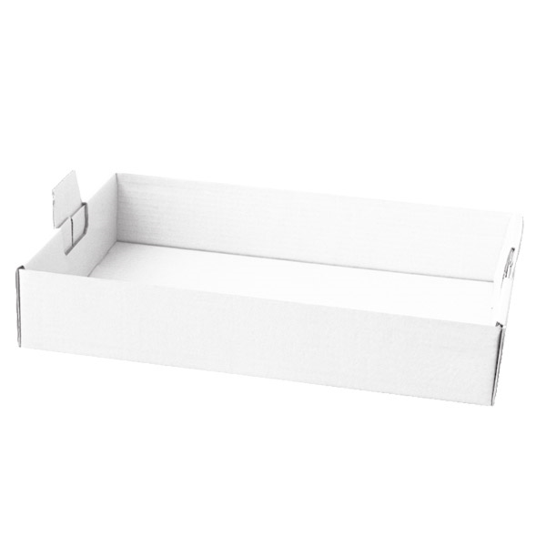 [168.23] BANDEJAS REAGRUPAR 390 G/M2 62x43,5x9,5 CM BLANCO CARTÓN (50 UNID.)