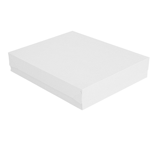 [259.09] Bandejas + Tapa 'Thepack' 230 G/M2 32X27X4 Cm Blanco Cartón Ondulado Nano-Micro (150 Unid.)