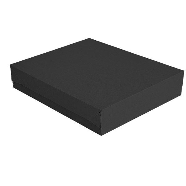 Bandejas + Tapa 'Thepack' 230 G/M2 32X27X4 Cm Negro Cartón Ondulado Nano-Micro (150 Unid.)