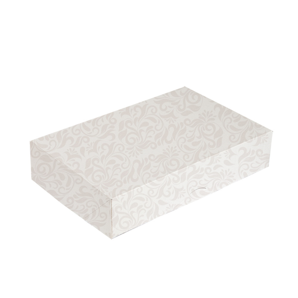 [256.55] CAJAS CATERING, PLANA 'THEPACK DAMASCO' 310 G/M2 32x42x6 CM BLANCO CARTÓN ONDULADO NANO-MICRO (100 UNID.)