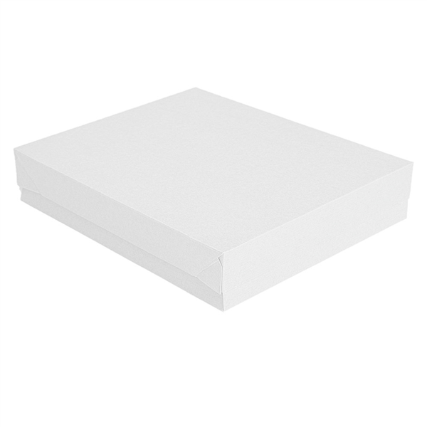 BANDEJAS + TAPA 'THEPACK' 280 G/M2 40,5x30,5x6 CM BLANCO CARTÓN ONDULADO MICROCANAL (150 UNID.)