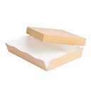 BANDEJAS + TAPA 'THEPACK' 240 G/M2 23x17x4,5 CM NATURAL CARTÓN ONDULADO NANO-MICRO (200 UNID.)