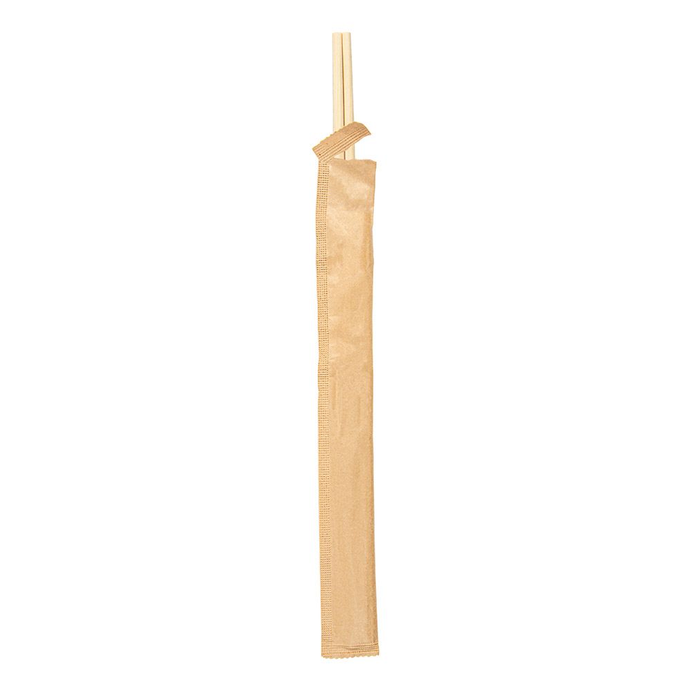 PALILLOS CHINOS ENFUNDADOS KRAFT 20 CM NATURAL BAMBÚ (100 UNID.)