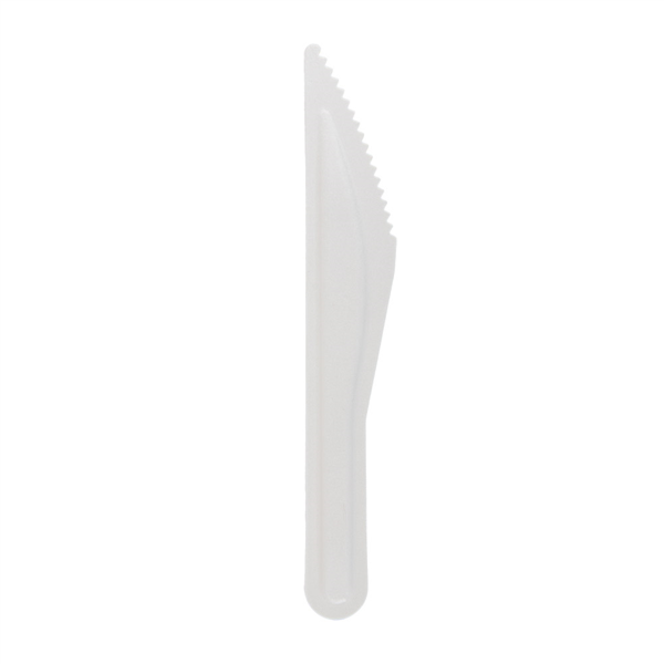 [266.17] CUCHILLOS 'PAPER CUTLERY' 960 G/M2 15,8 CM BLANCO PAPEL (50 UNID.)