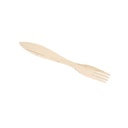 TENEDORES ANGULAS ENFUNDADOS EN CELOFÁN 15 CM NATURAL MADERA (100 UNID.)