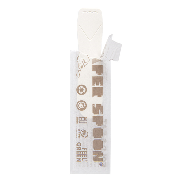 CUCHARILLAS HELADOS ENFUNDADAS 'PAPER SPOON' 590 G/M2 9,4 CM BLANCO CARTÓN (400 UNID.)