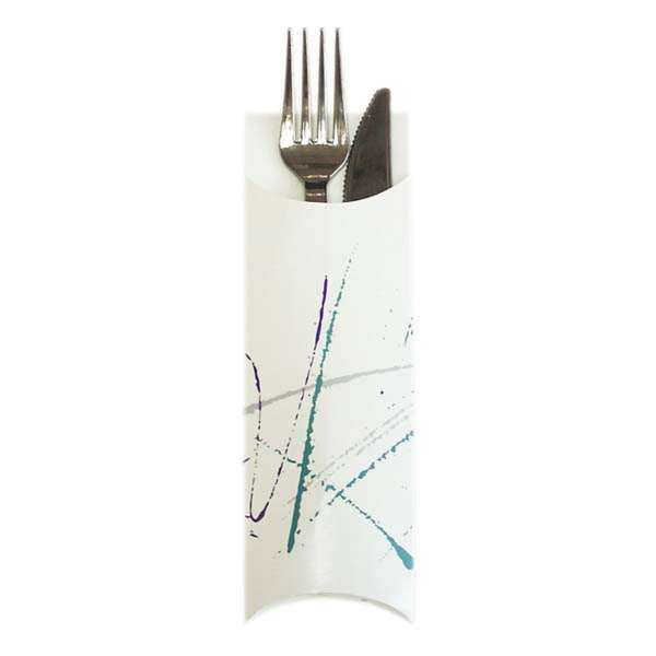 [190.98] Estuches Para Cubiertos 'Volare' 230 G/M2 5,5X19,5 Cm Blanco Cartoncillo (300 Unid.)