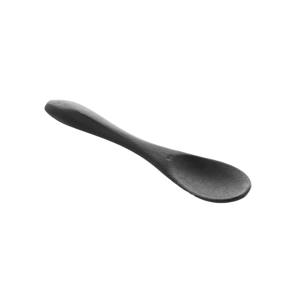 [191.79] MINI CUCHARAS 9 CM NEGRO BAMBÚ (50 UNID.)