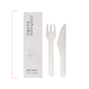 Set 2/1 Tenedor, Cuchillo 'Paper Cutlery' 15,8 Cm Blanco Papel (100 Unid.)