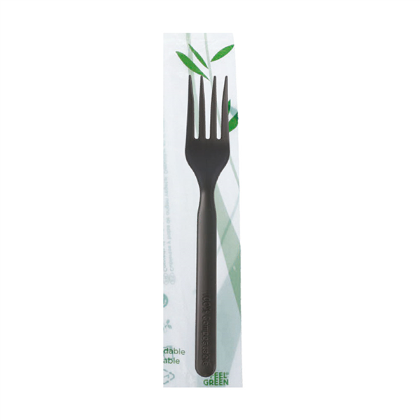 BOLSA TENEDOR 18 CM NEGRO CPLA (500 UNID.)
