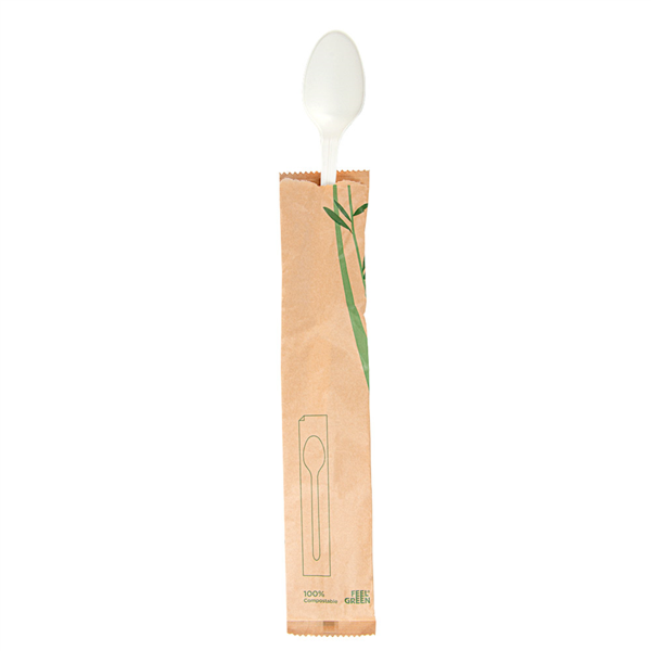 [264.52] Cucharas Largas Enfundadas 21 Cm Blanco Cpla (500 Unid.)