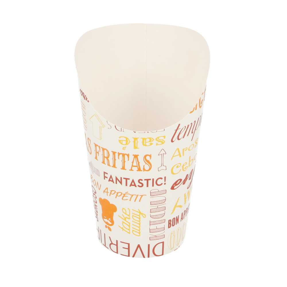 [229.59] Vasos Fritas Abiertos 'Parole' 16 Oz - 480 Ml 220 + 18Pe G/M2 Ø8,5X13,5 Cm Blanco Cartoncillo (50 Unid.)