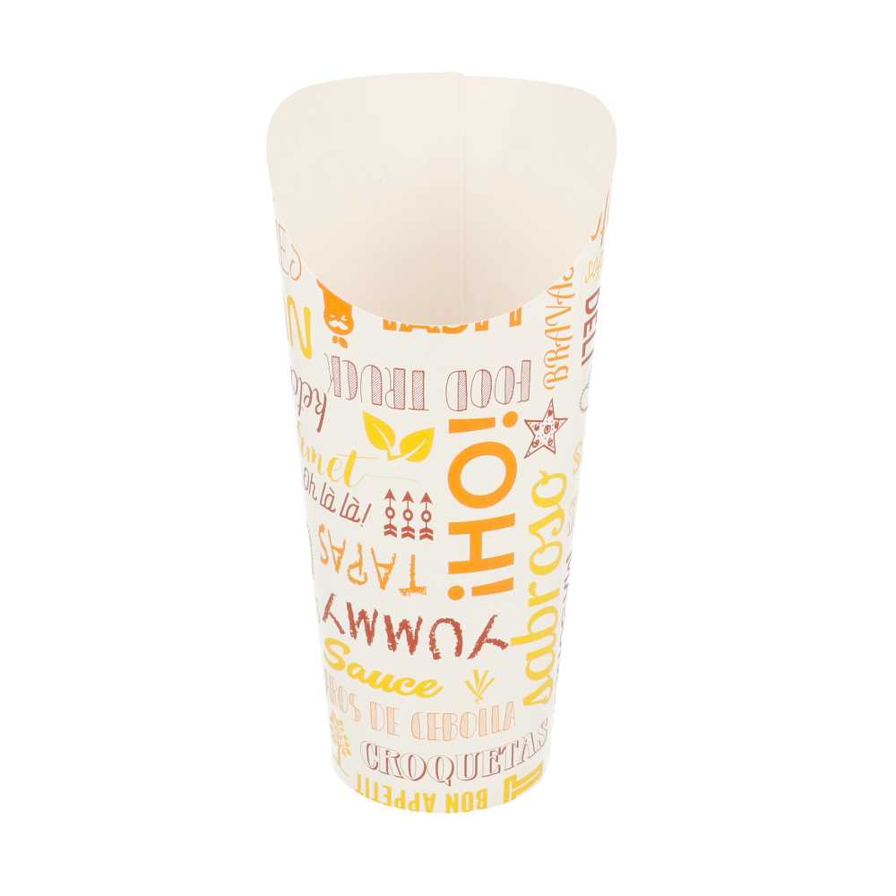 VASOS FRITAS ABIERTOS 'PAROLE' 22 OZ - 660 ML 220 + 18PE G/M2 Ø8,5x18 CM BLANCO CARTONCILLO (50 UNID.)