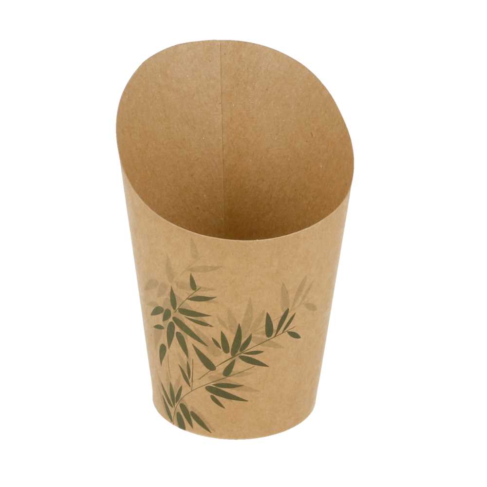 [219.68] VASOS FRITAS ABIERTOS 'FEEL GREEN' 9 OZ - 270 ML 200 + 25PE G/M2 Ø7x10,5 CM MARRÓN CARTONCILLO (100 UNID.)