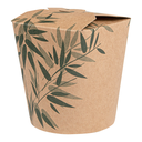 Envases Multiuso Microondables 'Feel Green' 480 Ml 275 + 25 Pe G/M2 Ø8X9 Cm Marrón Cartoncillo (50 Unid.)