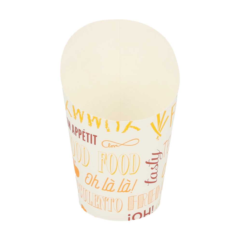 [229.58] VASOS FRITAS ABIERTOS 'PAROLE' 9 OZ - 270 ML 220 + 18 PE G/M2 Ø7x10,5 CM BLANCO CARTONCILLO (100 UNID.)