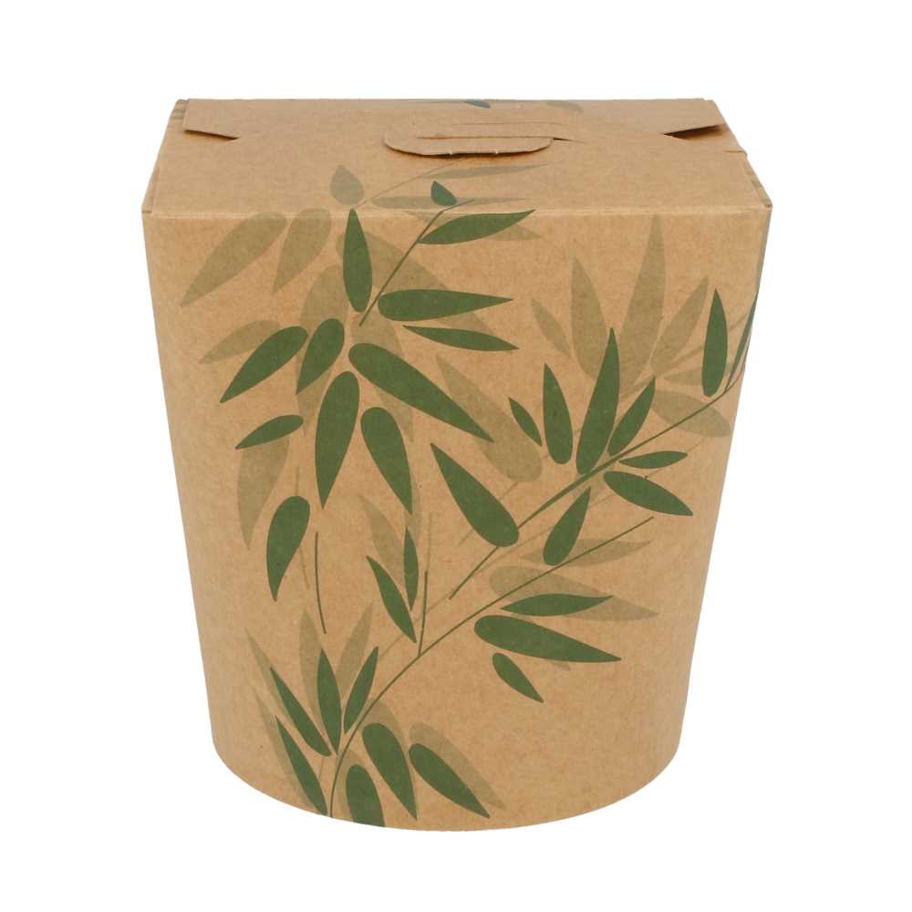 Envases Multiuso Microondables 'Feel Green' 960 Ml 275 + 25 Pe G/M2 Ø9X10,8 Cm Marrón Cartoncillo (50 Unid.)