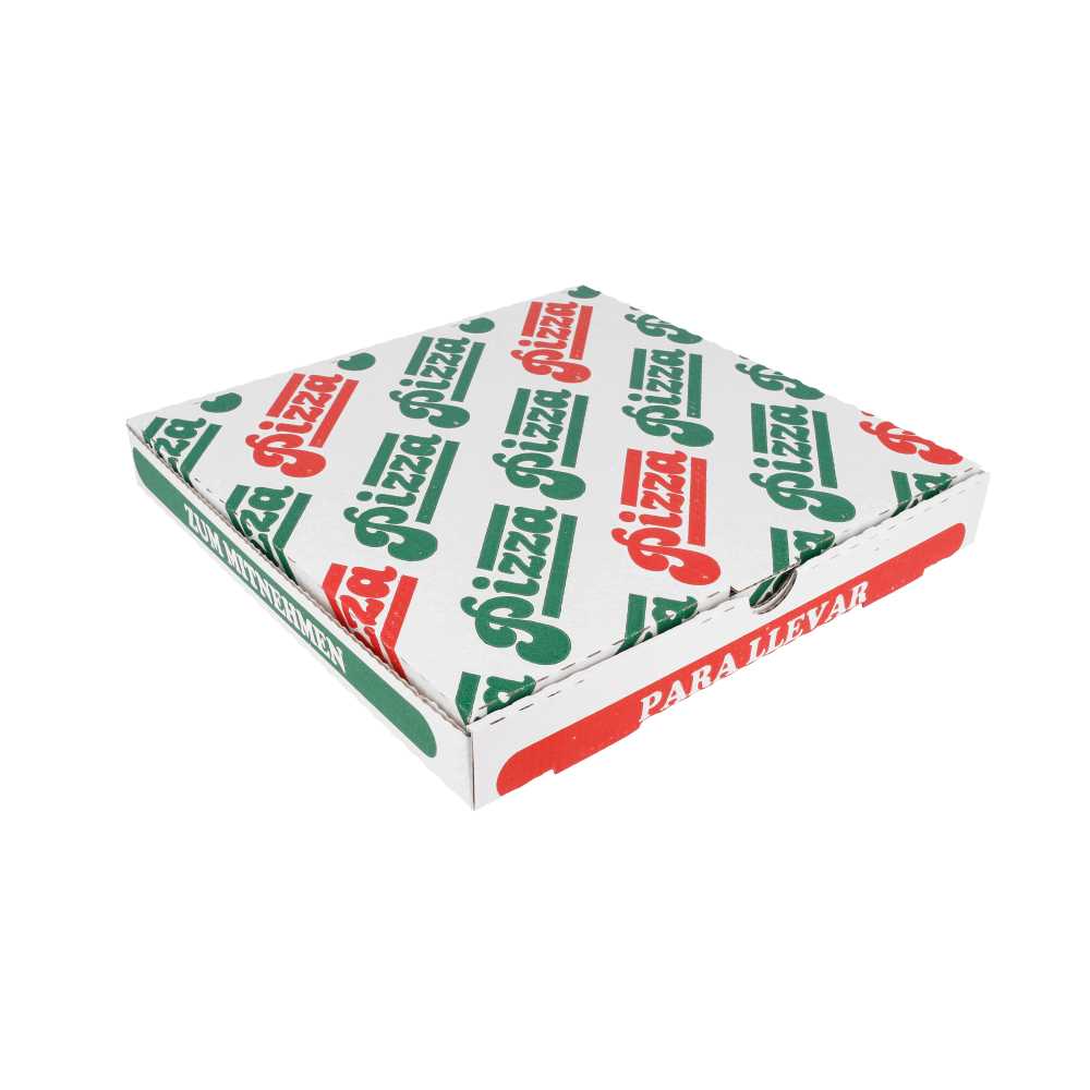 [148.26] Cajas De Pizza Microcanal 348 G/M2 24X24X3 Cm Blanco Cartón (100 Unid.)