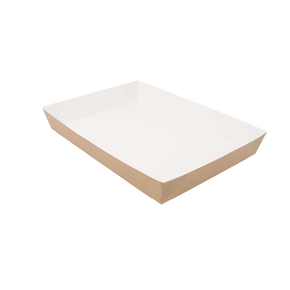 [234.83] BANDEJAS COMIDA 'THEPACK' 230 G/M2 25,5x18x3,7 CM NATURAL CARTÓN ONDULADO NANO-MICRO (130 UNID.)