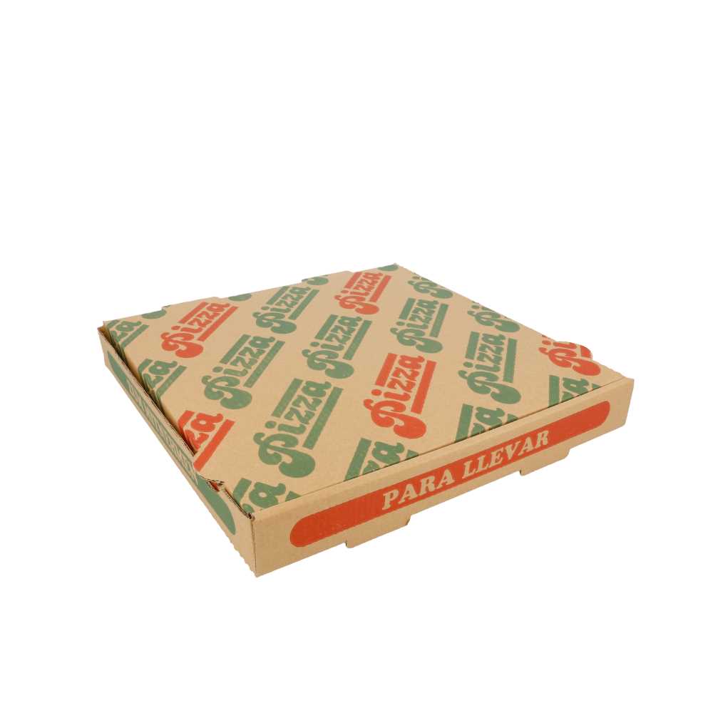 Cajas De Pizza Microcanal 350 G/M2 26X26X3,5 Cm Natural Cartón (100 Unid.)