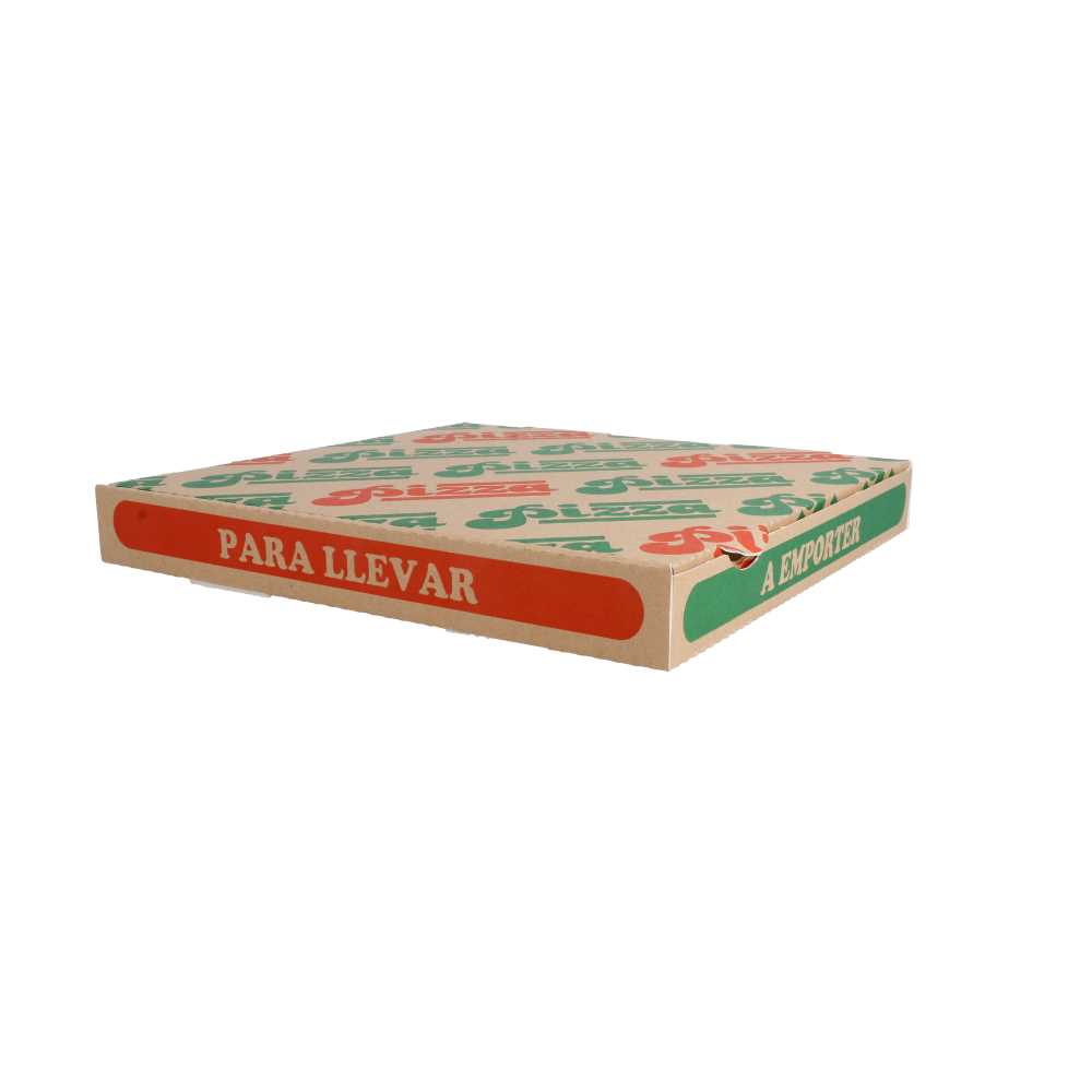 [262.41] CAJAS DE PIZZA 'THEPACK' 330 G/M2 24x24x3 CM NATURAL CARTÓN ONDULADO MICROCANAL (100 UNID.)