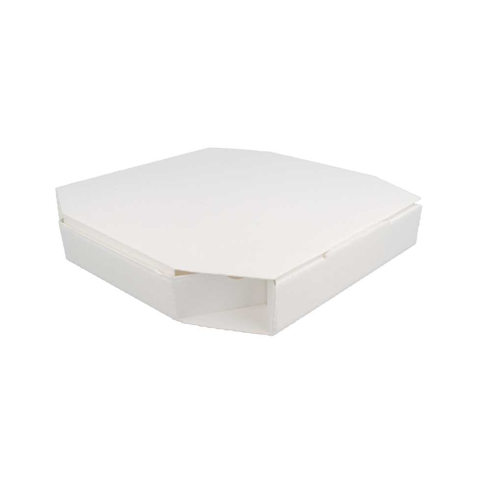 [235.43] CAJAS OCTOGONALES 'THEPACK' 330 G/M2 26x26x3,8 CM BLANCO CARTÓN ONDULADO MICROCANAL (100 UNID.)