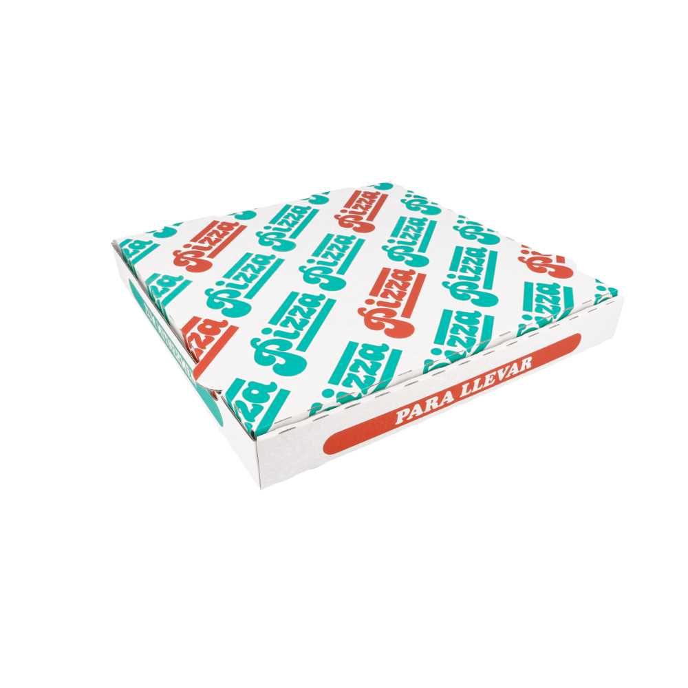 [148.28] Cajas Pizza Microcanal 348 G/M2 29X29X3,5 Cm Blanco Cartón (100 Unid.)