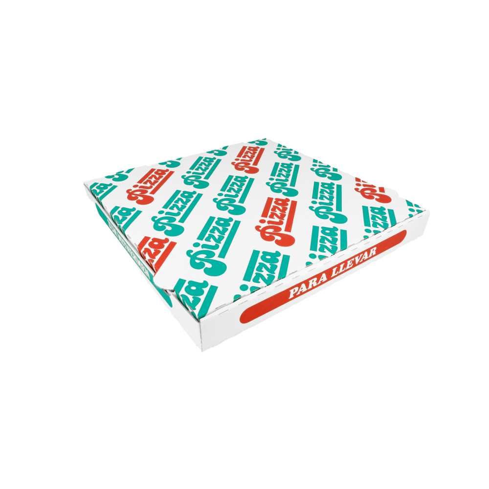 [148.29] Cajas Pizza Microcanal 348 G/M2 32X32X3,5 Cm Blanco Cartón (100 Unid.)