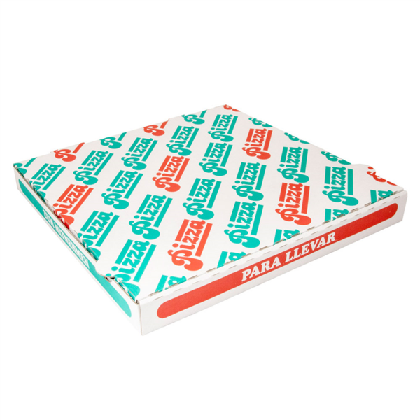 [211.49] Cajas Pizza Microcanal 348 G/M2 33X33X3,5 Cm Blanco Cartón (100 Unid.)
