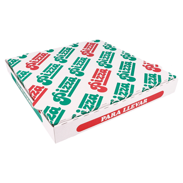 CAJAS DE PIZZA 'THEPACK' 330 G/M2 29x29x3,8 CM BLANCO CARTÓN ONDULADO MICROCANAL (100 UNID.)