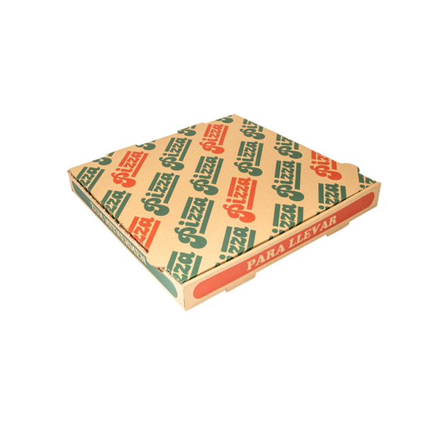 [235.35] Cajas De Pizza 'Thepack' 330 G/M2 29X29X3,8 Cm Natural Cartón Ondulado Microcanal (100 Unid.)