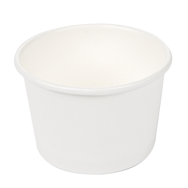 [254.43] Pequeñas Tarrinas 70 Ml (2,3 Oz) 210 + 18 Pe G/M2 Ø6,15/5X4 Cm Blanco Cartoncillo (1000 Unid.)